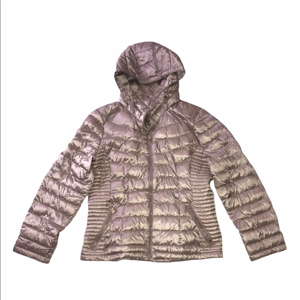 Calvin Klein Down Coat Puffer Style in Gold Sz XL